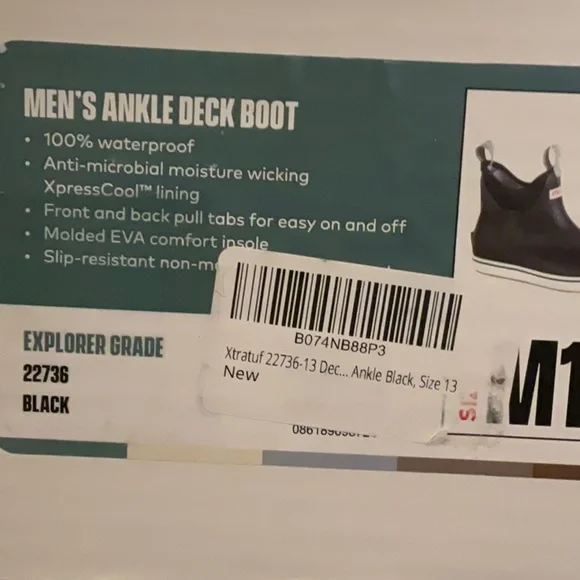 XtraTuf Men’s ankle Deck boot Black - Picture 7 of 7